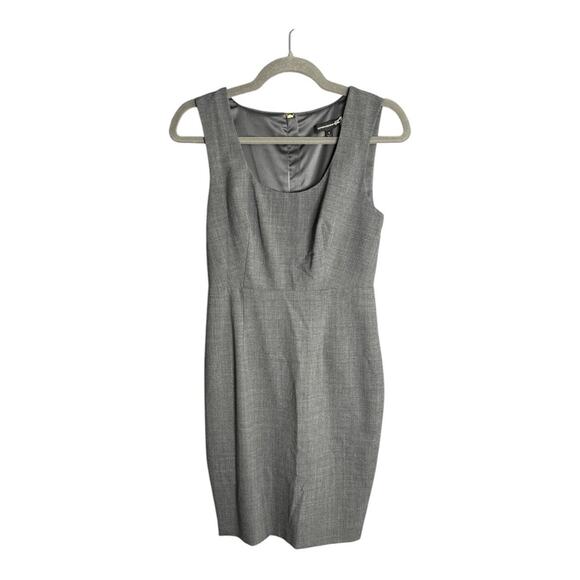 Express Gray Sleeveless Straight Dress Square Neck and Exposed Zipper Size 4 - Picture 1 of 8